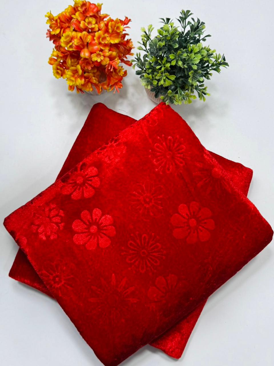 Luxury Velvet Printed 2pcs Ladies Winter Suit-006